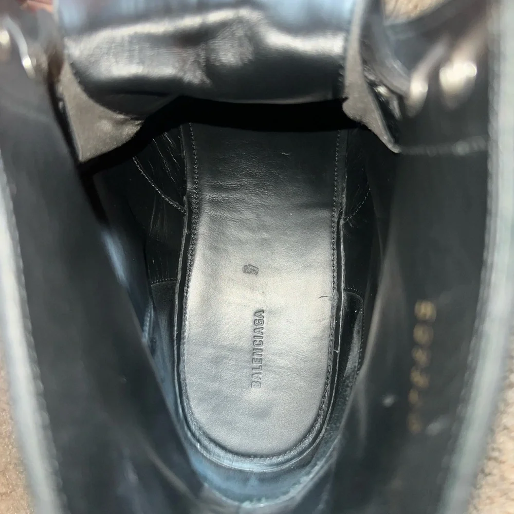 Balenciaga Crackled Leather Strike Boots Size 46 (US 12) - Picture 9 of 12